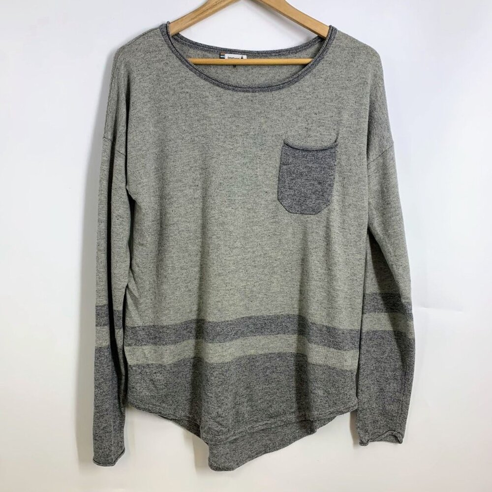 Smartwool Women's Akamina Pocket‎ Two-Tone Gray Wool Blend Sweater Size M